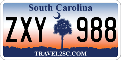 SC license plate ZXY988