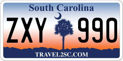 SC license plate ZXY990