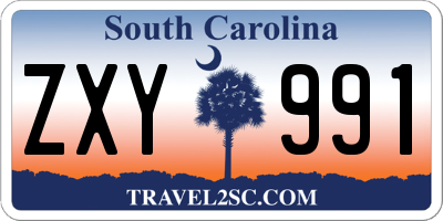 SC license plate ZXY991