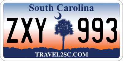 SC license plate ZXY993