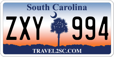 SC license plate ZXY994