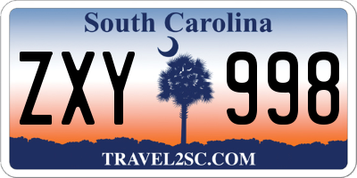 SC license plate ZXY998