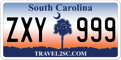 SC license plate ZXY999
