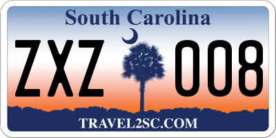 SC license plate ZXZ008