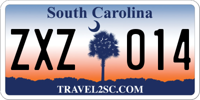 SC license plate ZXZ014