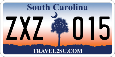 SC license plate ZXZ015