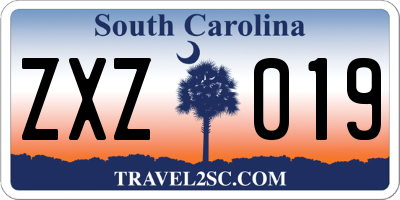 SC license plate ZXZ019