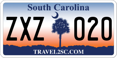 SC license plate ZXZ020