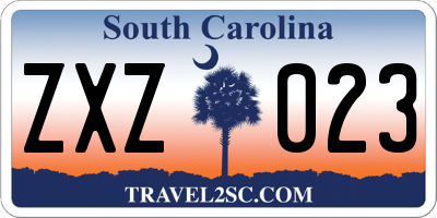 SC license plate ZXZ023