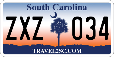 SC license plate ZXZ034
