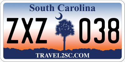 SC license plate ZXZ038