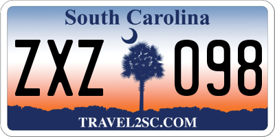 SC license plate ZXZ098