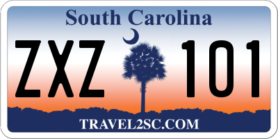 SC license plate ZXZ101