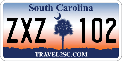 SC license plate ZXZ102