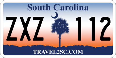 SC license plate ZXZ112