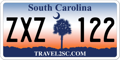 SC license plate ZXZ122