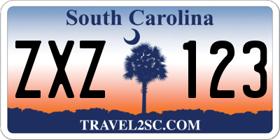 SC license plate ZXZ123