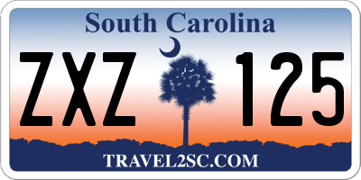 SC license plate ZXZ125