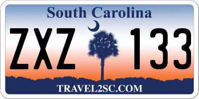 SC license plate ZXZ133