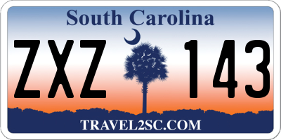 SC license plate ZXZ143