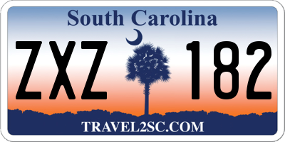 SC license plate ZXZ182