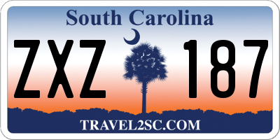 SC license plate ZXZ187