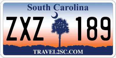 SC license plate ZXZ189