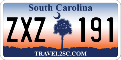 SC license plate ZXZ191