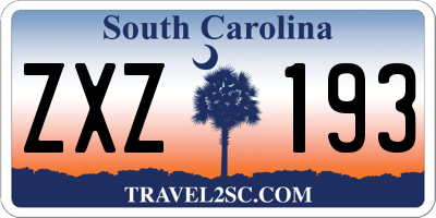 SC license plate ZXZ193