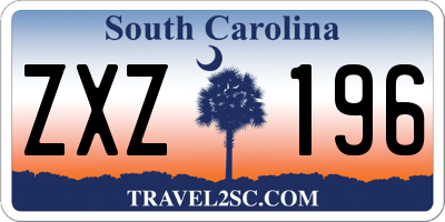 SC license plate ZXZ196
