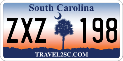 SC license plate ZXZ198