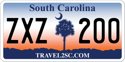SC license plate ZXZ200
