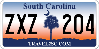 SC license plate ZXZ204