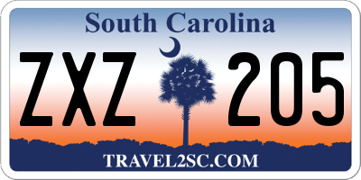 SC license plate ZXZ205