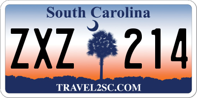 SC license plate ZXZ214