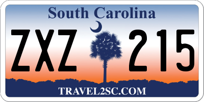 SC license plate ZXZ215