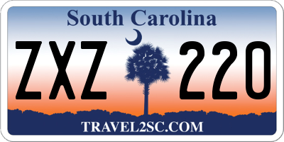 SC license plate ZXZ220