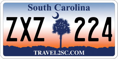 SC license plate ZXZ224