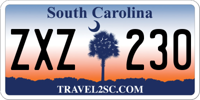 SC license plate ZXZ230