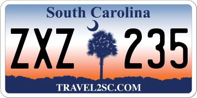 SC license plate ZXZ235