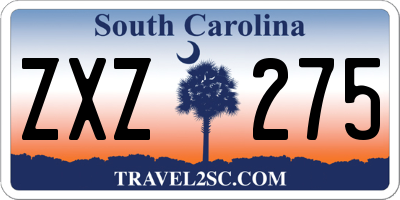 SC license plate ZXZ275