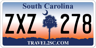 SC license plate ZXZ278