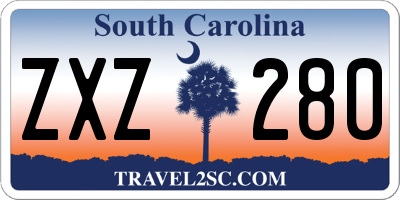 SC license plate ZXZ280