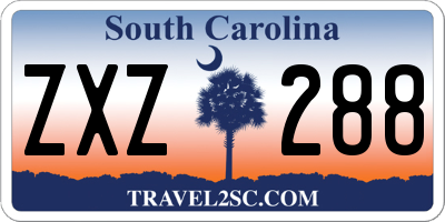SC license plate ZXZ288