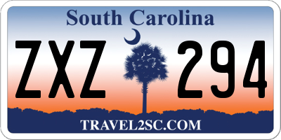 SC license plate ZXZ294