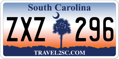 SC license plate ZXZ296