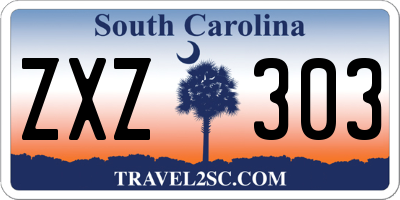 SC license plate ZXZ303