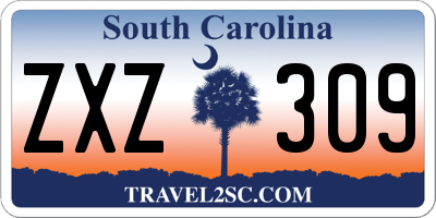 SC license plate ZXZ309