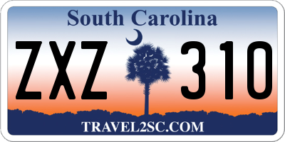 SC license plate ZXZ310