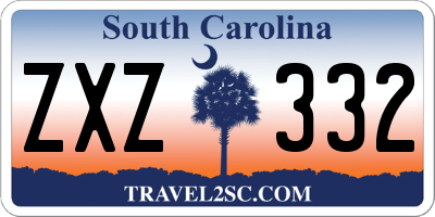 SC license plate ZXZ332
